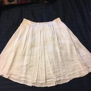White silk and linen a-line skirt